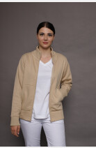 Stehkragenjacke carestin, Farbe: beige, Größe: XS