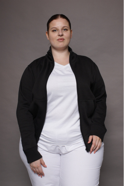 Stehkragenjacke / Sweat-Jacket, Farbe: schwarz / black, Größe: L