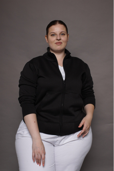 Stehkragenjacke / Sweat-Jacket, Farbe: schwarz / black, Größe: L