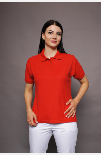 Poloshirt carestin, tailliert geschnitten, Farbe: rot,...