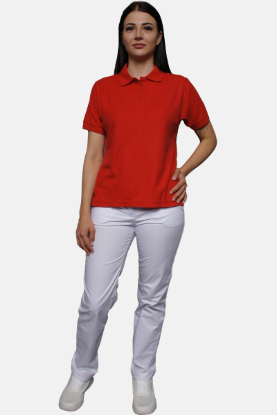 Poloshirt carestin, tailliert geschnitten, Farbe: rot, Größe: L