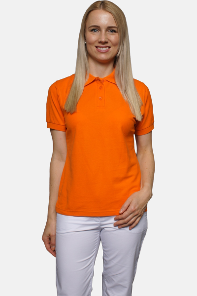 Poloshirt carestin, tailliert geschnitten, Farbe: orange, Größe: XS