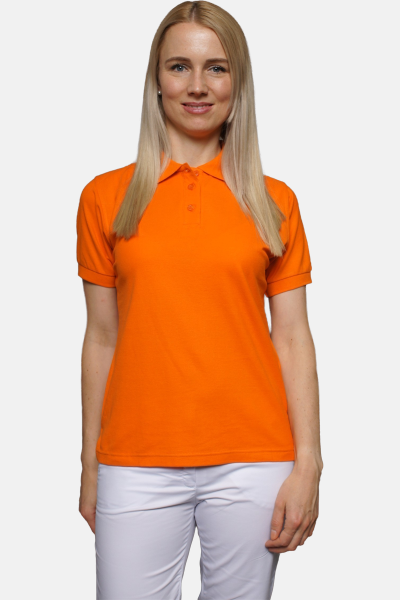 Poloshirt carestin, tailliert geschnitten, Farbe: orange, Größe: XS