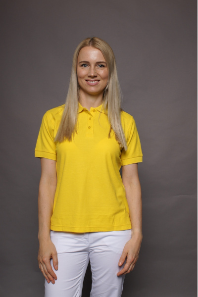 Poloshirt carestin, tailliert geschnitten, Farbe: gelb,...