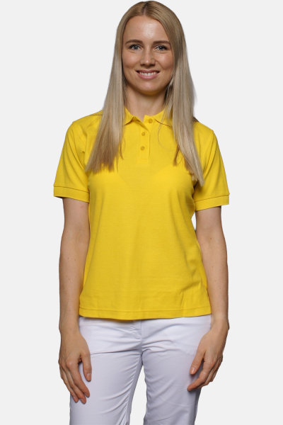 Poloshirt carestin, tailliert geschnitten, Farbe: gelb,...
