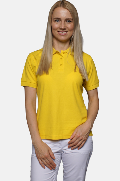 Poloshirt carestin, tailliert geschnitten, Farbe: gelb, Größe: L