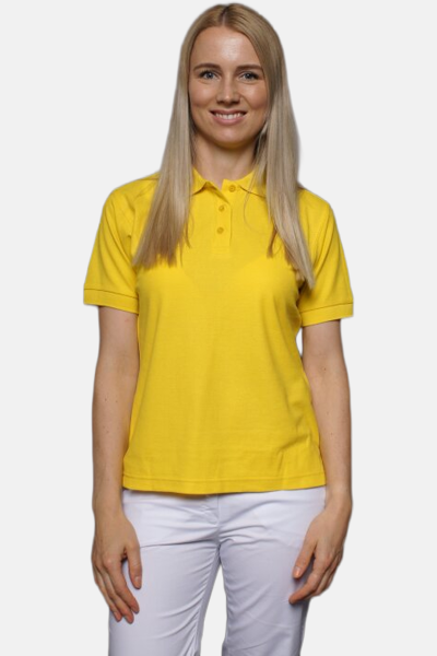 Poloshirt carestin, tailliert geschnitten, Farbe: gelb, Größe: L