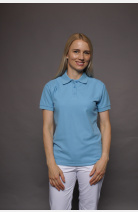 Poloshirt carestin, tailliert geschnitten, Farbe: hellblau, Größe: XS