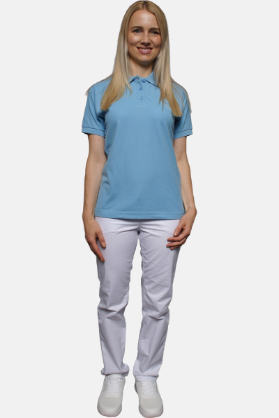 Poloshirt carestin, tailliert geschnitten, Farbe: hellblau, Größe: M