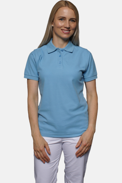 Poloshirt carestin, tailliert geschnitten, Farbe: hellblau, Größe: M