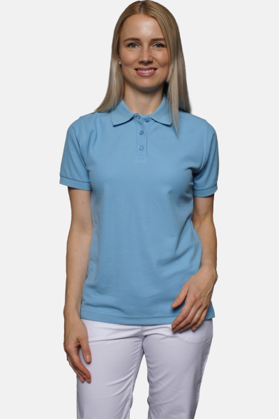 Poloshirt carestin, tailliert geschnitten, Farbe: hellblau, Größe: L