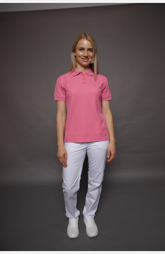 Poloshirt carestin, tailliert geschnitten, Farbe: pink, Größe: XS