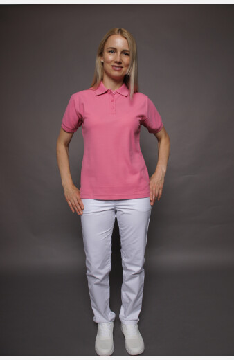 Poloshirt carestin, tailliert geschnitten, Farbe: pink, Größe: XS