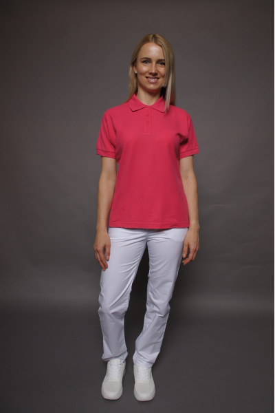 Poloshirt carestin, tailliert geschnitten, Farbe: fuchsia, Größe: S
