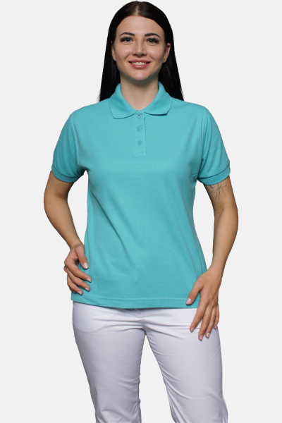 Poloshirt carestin, tailliert geschnitten, Farbe: türkis, Größe: XS