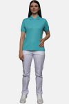 Poloshirt carestin, tailliert geschnitten, Farbe: türkis, Größe: XS