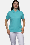 Poloshirt carestin, tailliert geschnitten, Farbe: türkis, Größe: XS