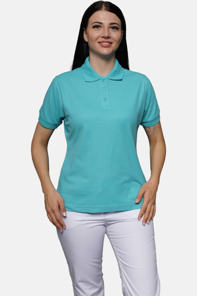 Poloshirt carestin, tailliert geschnitten, Farbe: türkis, Größe: XL