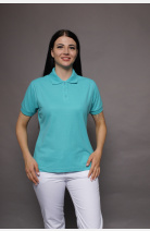 Poloshirt carestin, tailliert geschnitten, Farbe: türkis, Größe: XL