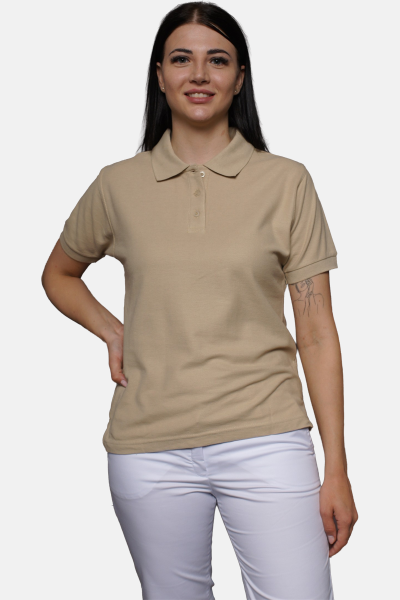 Poloshirt carestin, tailliert geschnitten, Farbe: beige, Größe: XS