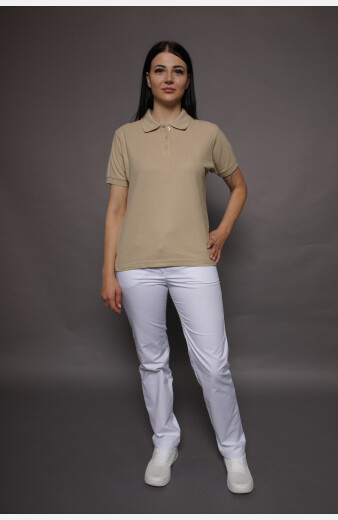 Poloshirt carestin, tailliert geschnitten, Farbe: beige, Größe: XS