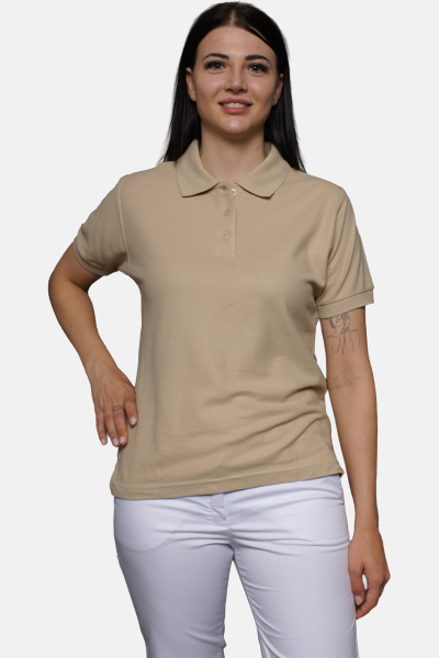 Poloshirt carestin, tailliert geschnitten, Farbe: beige, Größe: XS