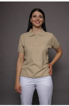 Poloshirt carestin, tailliert geschnitten, Farbe: beige, Größe: XS