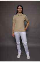 Poloshirt carestin, tailliert geschnitten, Farbe: beige, Größe: XS