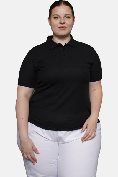 Poloshirt carestin, tailliert geschnitten, Farbe: schwarz, Größe: XS