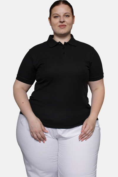 Poloshirt carestin, tailliert geschnitten, Farbe: schwarz, Größe: XL