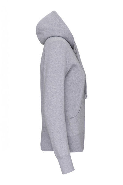 Kapuzensweatshirtjacke Andrea, tailliert geschnitten, Farbe: grau-meliert, Größe: XXL