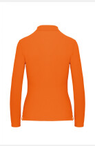 Damen Langarmpolo Troya, tailliert geschnitten, Farbe: orange, Größe: S