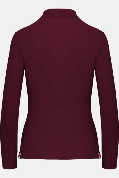 Damen Langarmpolo Tyria, tailliert geschnitten, Farbe: bordeaux, Größe: L
