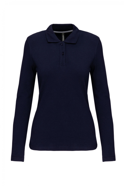 Damen Langarmpolo Tyria, tailliert geschnitten, Farbe: navy, Größe: S