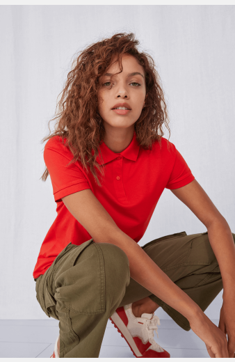 Poloshirt Olivia, tailliert geschnitten, Farbe: tomatenrot, Größe: XS