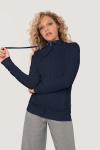 Damen-Sweatshirtjacke Bea, Farbe: dunkelblau, Größe: M