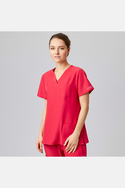 Damen Stretchkasack Liza, Schnitt: Slim-Fit, Farbe: rot, Größe: XS