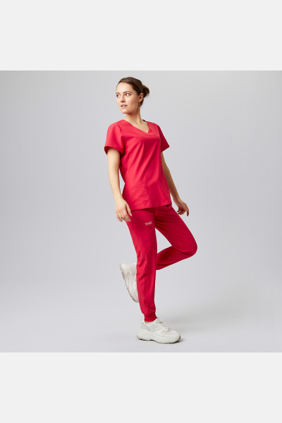 Damen Stretchkasack Liza, Schnitt: Slim-Fit, Farbe: rot, Größe: XS