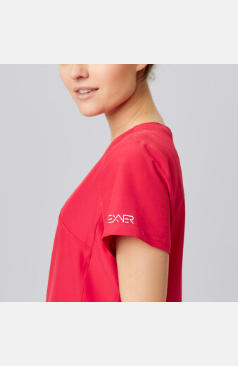 Damen Stretchkasack Liza, Schnitt: Slim-Fit, Farbe: rot, Größe: XXL