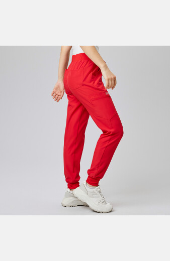 Damen-Stretchhose Liza, Schnitt: Slim-Fit, Farbe: rot, Größe: M