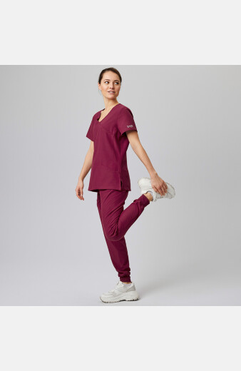 Damen-Stretchhose Liza, Schnitt: Slim-Fit, Farbe: bordeaux, Größe: S