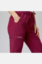 Damen-Stretchhose Liza, Schnitt: Slim-Fit, Farbe: bordeaux, Größe: S