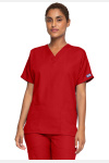 Unisex Kasack WWE4700 von Cherokee mit 2 Seitentaschen, Farbe: rot, Größe: 3XL