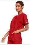 Unisex Kasack WWE4700 von Cherokee mit 2 Seitentaschen, Farbe: rot, Größe: 3XL
