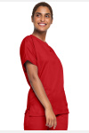 Unisex Kasack WWE4700 von Cherokee mit 2 Seitentaschen, Farbe: rot, Größe: 3XL