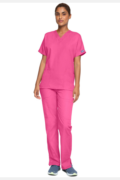 Unisex Kasack WWE4700 von Cherokee mit 2 Seitentaschen, Farbe: pink, Größe: XXS