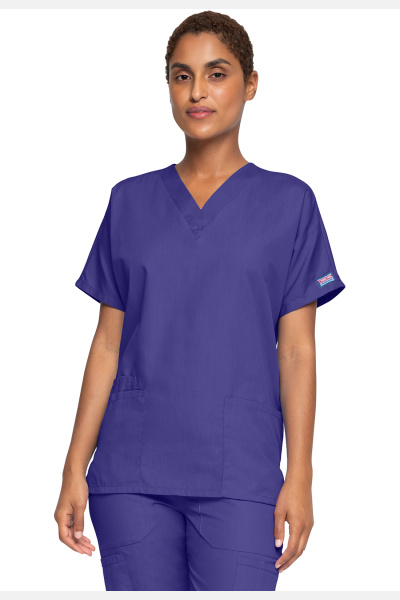 Unisex Kasack WWE4700 von Cherokee mit 2 Seitentaschen, Farbe: lila, Größe: XXS