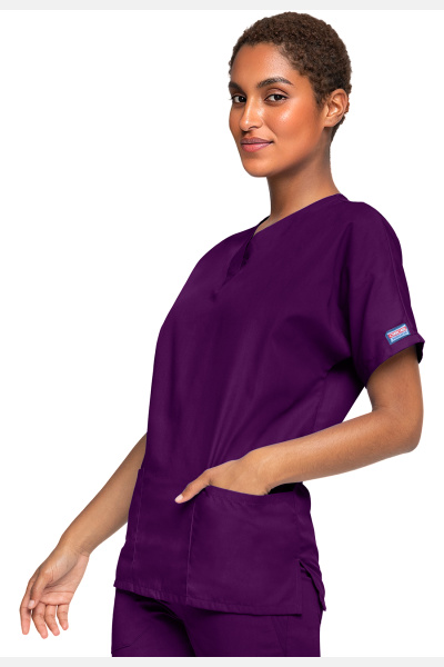 Unisex Kasack WWE4700 von Cherokee mit 2 Seitentaschen, Farbe: aubergine, Größe: XXS