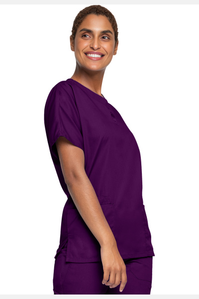 Unisex Kasack WWE4700 von Cherokee mit 2 Seitentaschen, Farbe: aubergine, Größe: XXS