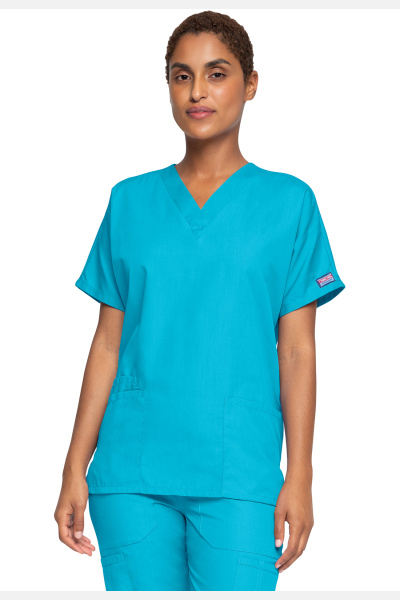 Unisex Kasack WWE4700 von Cherokee mit 2 Seitentaschen, Farbe: türkis, Größe: XXS